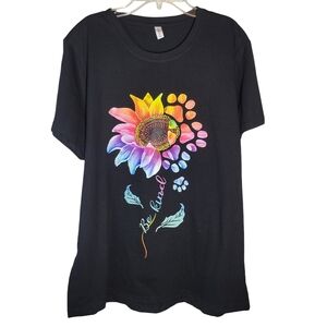 Chicyea black t-shirt with floral Be Kind graphic Size XL